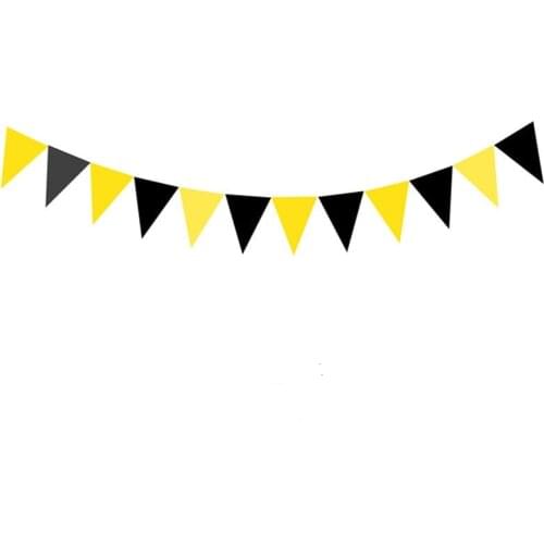 4M 12 Flags 8M 18 Flags Pink Yellow Black Blue White Flags Festival Pennant Birthday Theme Party Flags Decoration Supplies