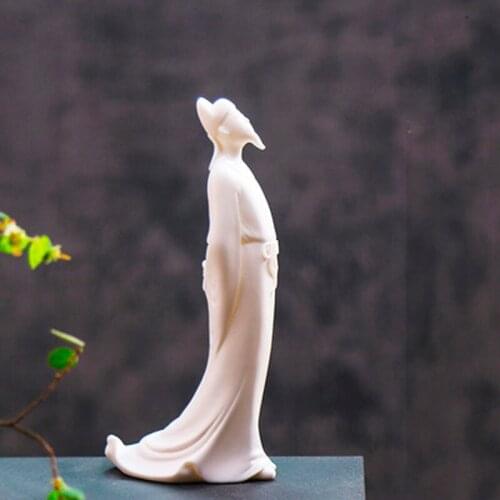 Ceramic Poetry Fairy Li Bai Ancient Poet Zen Creative White Porcelain Figurines Gifts Chinese Kung Fu puer Tea Pet Teaware
