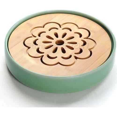 Ceramic tea tray kungfu tea set modern simple household bamboo tea tray dry tea making table
