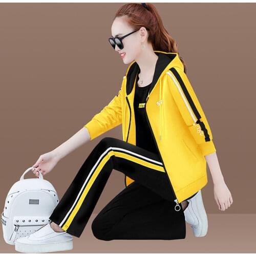 2Pcs Set Women Sport Tracksuit Zipper Hoodies Sweatshirt Pants Set Jogger Sport Wear Ladies Casual Sweat Autumn Streetwear Suit