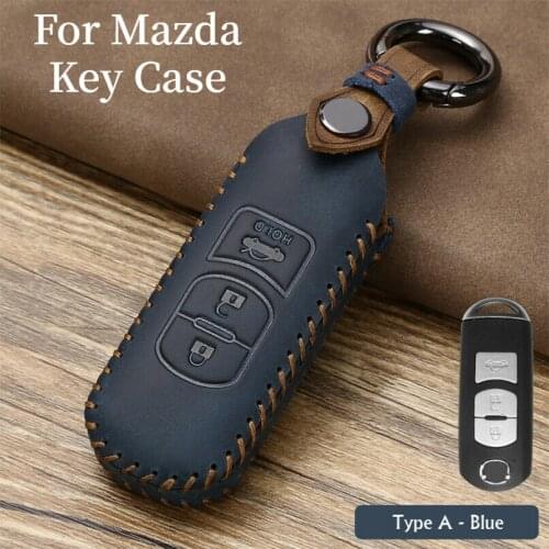 Leather Car Remote Key Case Cover for Mazda 2 3 6 Atenza Axela Demio CX-5 CX5 CX-3 CX7 CX-9 2015 2016 2017 2018 2019 Accessories