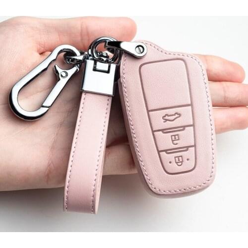 Leather Car Key Cover Case For Toyota Prius Camry Corolla C-HR CHR RAV4 Prado Auris Avensis Land Cruiser 200 Prado Crown Revo