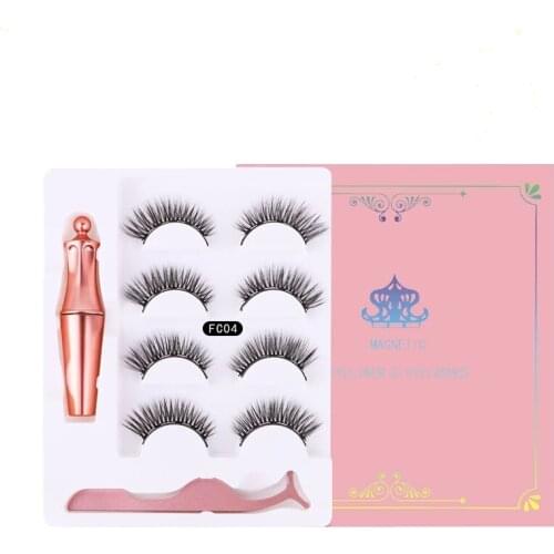 5 magnets 4 pairs of magnetic eyelash makeup magnetic eyeliner tweezers set durable waterproof reusable false eyelash set