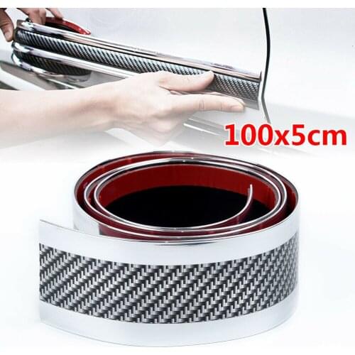 Pedal trim strip door protector anti-stepping universal modification car shape carbon fiber molding strip trim front bumper