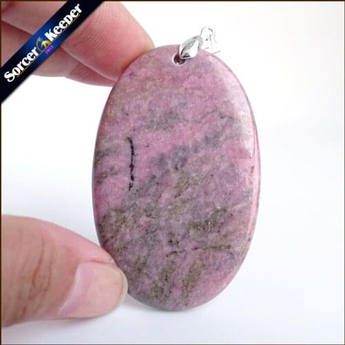 Natural Stone Real Rhodonite Stone Bijoux Vintage Diy Beads Pendant Costume Jewellery Charm Necklace with Gift Box US771