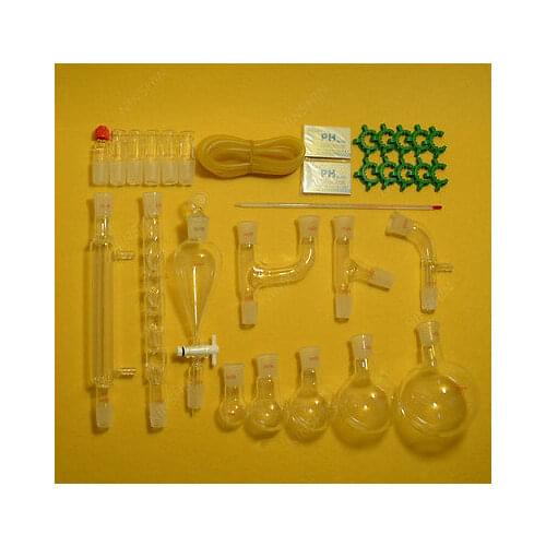 New Chemical Glassware Kit,Lab Glass Set with Ground Joints 24/29,29PCS