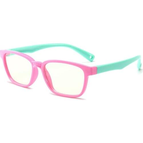Flexible Square Glasses Kids Blue Light Anti Glare Filter Children Eyeglasses Girl Boy Optical Frame Blocking Clear Lenses UV400