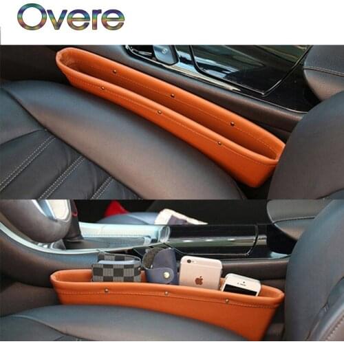 Overe 1PC Car Seat Gap Boxes leather Organizer Phone Holder For Peugeot 508 308 206 307 207 407 2008 Citroen C4 C5 Opel Astra j