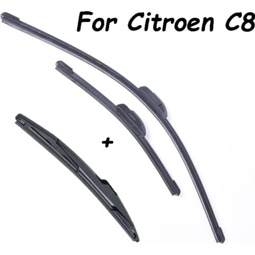 Front & Rear Wiper Blades For Citroen C8 From 2002 2003 2004 2005 2006 2007 2008 To 2013 Years Car Accessories Windshield Wipers