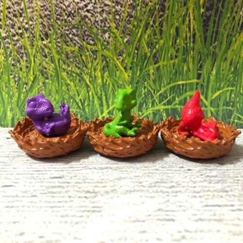 Pvc figure model toy Simulation animal shell broken dinosaur egg baby dinosaur nest model toy 3pcs