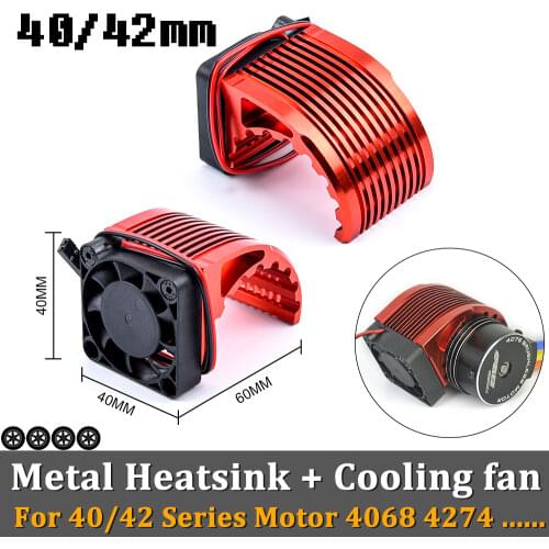 Rc Cooling Fan 40mm 42mm Cool Fans Aluminum Heatsink Metal Heatsinks Cover for 1/10 1/8 Rc Car 4068 4076 4268 4274 4082 4092