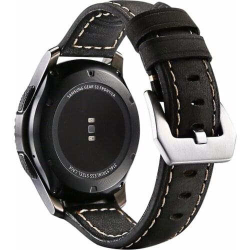 Genuine Leather band For Samsung Galaxy watch 3 45mm 41mm/Active 2 46mm/42mm Gear S3 Frontier 20 22mm bracelet