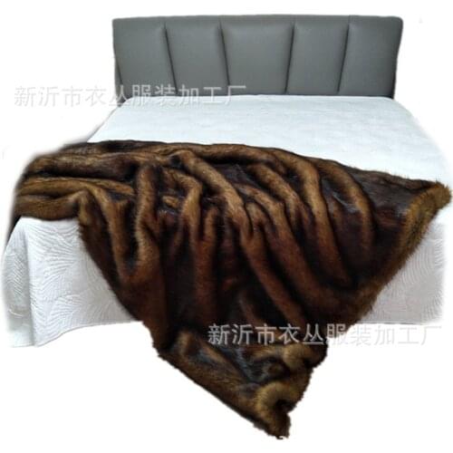 Faux Fur Throw Blanket & Bedspread Red Fox Fur Luxury Soft