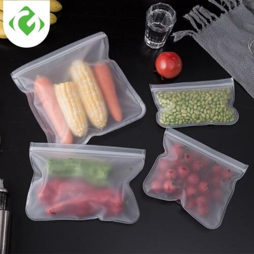 Silicone Food Storage Containers Leakproof Containers Reusable Stand Up Zip Shut Bag Cup Fresh Bag Food Storage Bag GUANYAO
