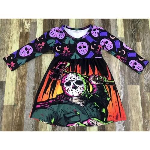 Baby girl Halloween scary cartoon long sleeved dress