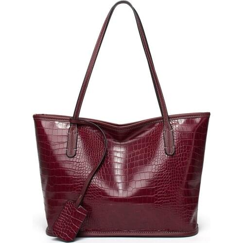 Stone Pattern Genuine Leather Women Shoulder Bag 2021 Female Leather Totes Bag Luxury Women Leather Handbag Brand Designer C1736