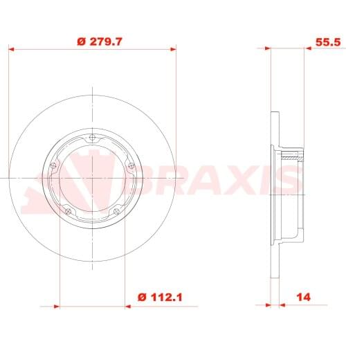 BRAKE ON DİSKİ J9 STRAIGHT 280mm 424669 BRAXIS AE0803