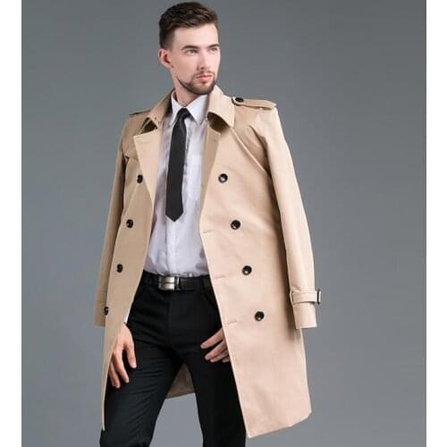 Spring autumn Mens trench coats man long coat men clothes slim fit overcoat long sleeve England 2020 new designer fashion 4XL
