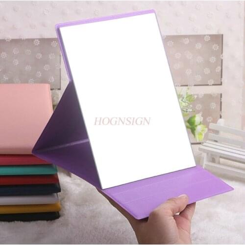 Dressing Table Vanity Mirror Desktop Folding Mirror Folding Leather Mirror Sale