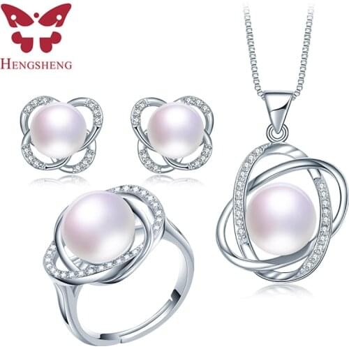 High Recommend 925 Sterling Silver Women Wedding Jewelry Set, Fine 10-11mm AAAA Nice 100% Natural Freshwater Pearl Set For Love