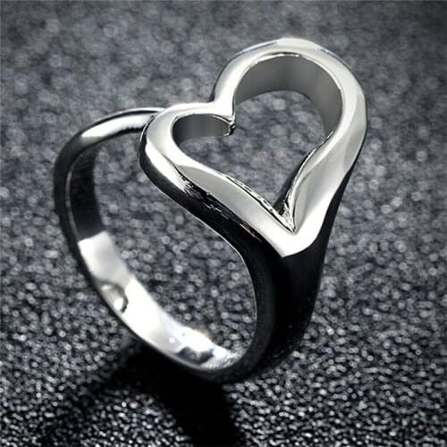 NEW Style 925 Sliver Fashion Jewelry Heart-shaped Ring ForWomen Romantic Wedding gift Beautiful Birthday Present Daily Party