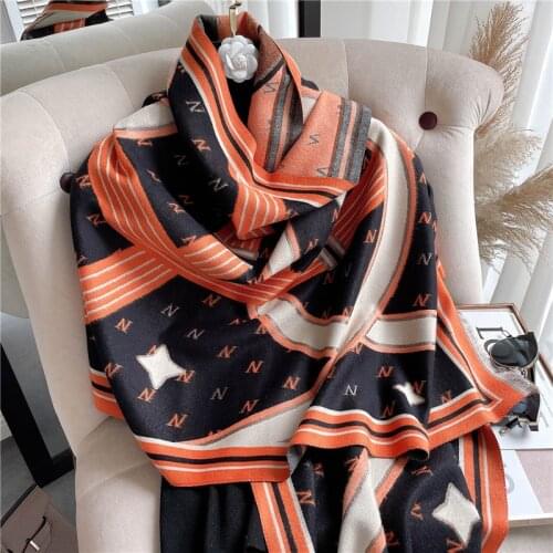 Winter New Women Shawls Thick Wraps Warm Cashmere Scarf Lady Design Print Fashion Tassels Bufanda Pashmina Blanket Foulard 2021
