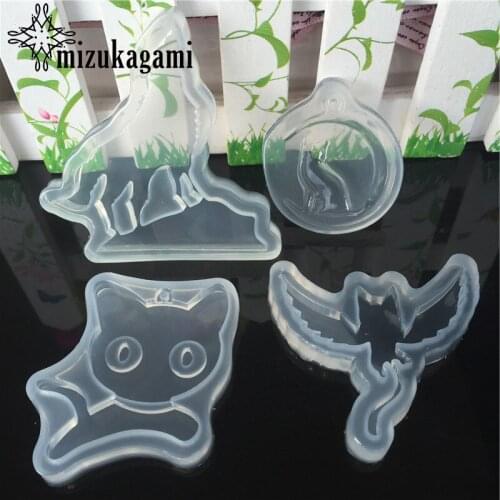 1pcs UV Resin Jewelry Liquid Silicone Mold Wolf Animals Cat Resin Molds For DIY Intersperse Decorate Making Molds