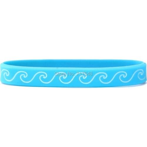 100pcs Ocean Waves wristband silicone bracelets free shipping by epacket A