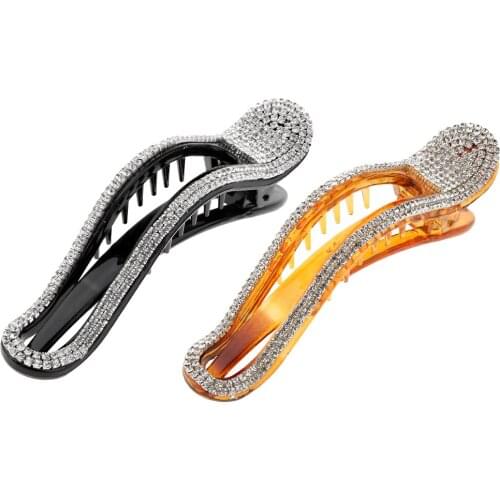 2 PIECES RHINESTONE HAIR CLIP SLIDE GRIP WEDDING BRIDESMAID PROM PARTY HEADWEAR