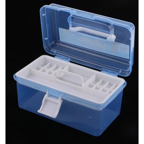 2 Layer Plastic Sewing Jewelry Painting Tools Box Storage Box Organizer Pink/Blue Jewelry Tools Accessories