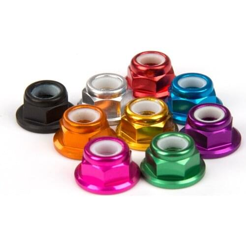 20pcs/lot M5 4.5mm Height Self-Lock Nuts Nylon Insert Aluminum cw Flanged Lock Nut/Quick release Wrench for FPV Racing Drone kit
