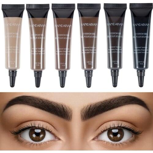 6 Colors Makeup Eyebrow Cream Gel Waterproof Long Lasting Women Eye Brow Tattoo Pen Tint Black Brown Henna Eyebrow Gel Cosmetics