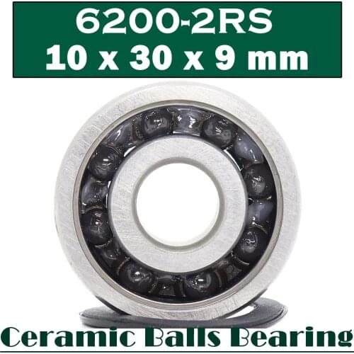 6200 Hybrid Ceramic Bearing 10*30*9 mm ABEC-1 ( 1 PC) Industry Motor Spindle 6200HC Hybrids Si3N4 Ball Bearings 3NC 6200RS
