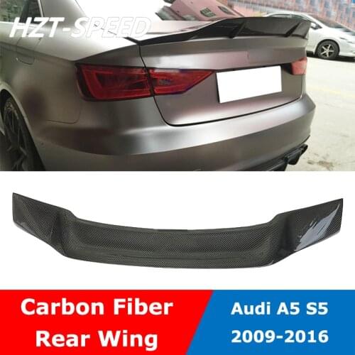 A5 S5 R Style Carbon Fiber Rear Wing Spoiler For Audi A5 S5 4 Doors Modification 2009-2016 Free Punch