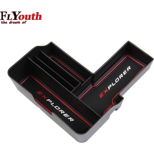 Car Central Armrest Box For Ford Explorer 2020 2021 Base XLT Limited ST Cup Holder Panel Storage Tray Car Organizer Container