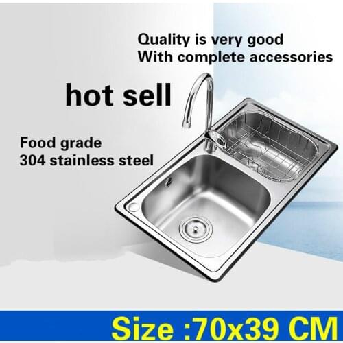 Free shipping High quality kitchen double groove sink wash the dishes standard 304 food grade stainless steel hot sell 70x39 CM