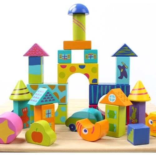Large pieces of baby blocks educational toys, wooden toys of environmental protection, childrens building blocks toys