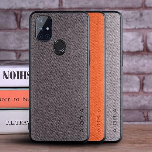 Case for OnePlus Nord N10 5G coque Luxury textile Leather skin soft TPU hard phone cover for Oneplus Nord N10 case