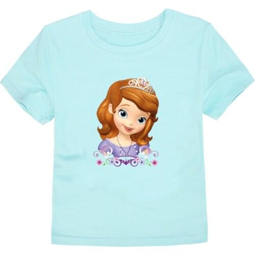 Disney Cartoon Child T Shirt Sofia The First Printing Clothes Cute Anime Figures Clothing Boys Girls Toddler Tops Infant Tees