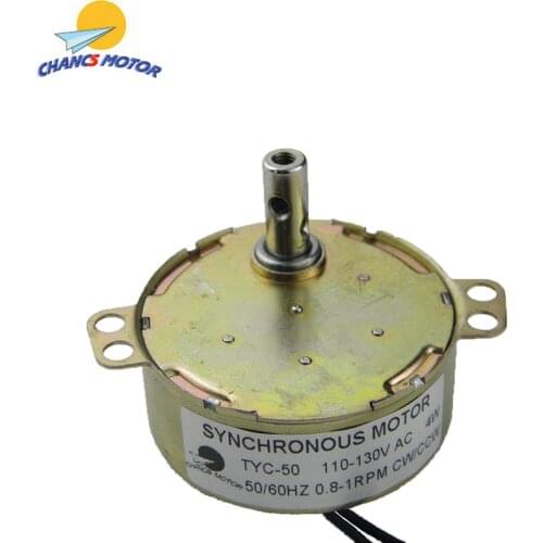 CHANCS TYC50 Low Speed Synchronous Motor 110V AC 0.8-1RPM CW/CCW Small Permanent Magnet Synchron Electric Motor For Art Project
