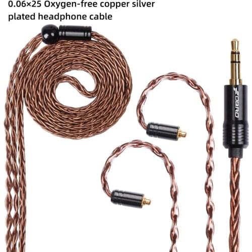 FDBRO 8core Mini Silver Plated CD Cable IE80 MMCX 2Pin A2DC IM 2.5/3.5/4.4mm Balanced Cable For SE315 SE425 SE535 SE846 UE900 H3