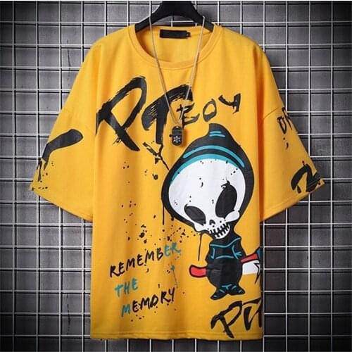 Streetwear Cartoon Prtinted T Shirt Men Harajuku Streetwear Male Funny Female Cool T-shirts Tops Tee