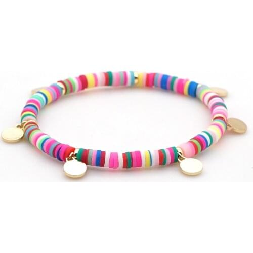 GO2BOHO Bracelet For Women Charm Bracelets Gifts Boho Jewelry Vinyl Heishi Disc Beaded Pulseras New Handmade Color Armband