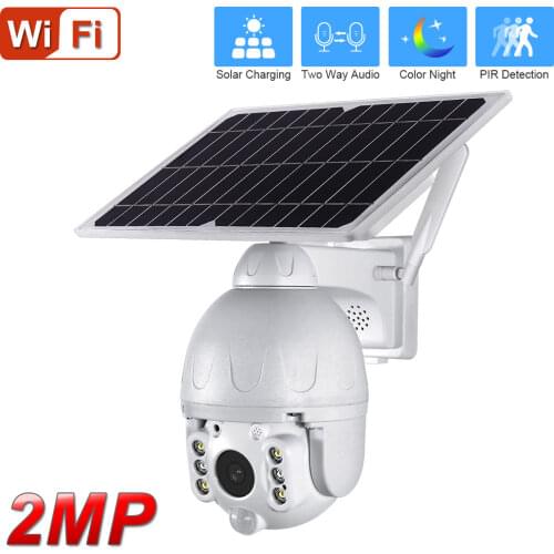 HCVAHDN Solar Panel PTZ IP Camera 1080P Outdoor Security Wireless Camera PIR Detection CCTV Video Surveillance Camera