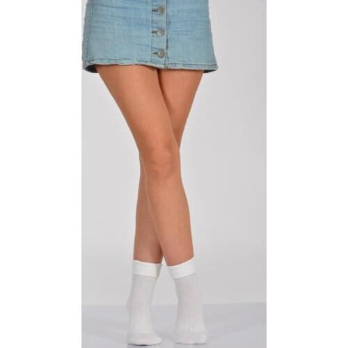 Idilfashion Curling Female Socket Socks-White-B-ART015 (3'LÜ PACKAGE)
