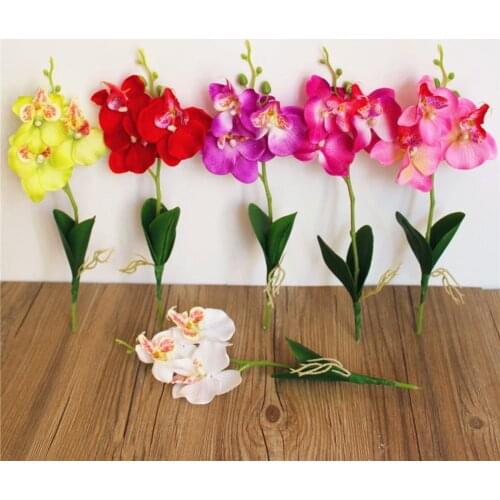 Artificial Fake Flower Phalaenopsis Mini Butterfly Orchid Home Garden Decoration