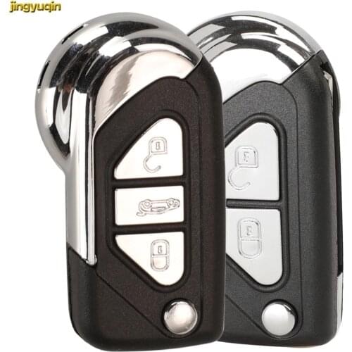 Jingyuqin 10pcs Flip Remote Car Key Modified Fob Shell For Citroen DS3 DS4 DS5 Peugeot 307 2/3 Buttons VA2 Uncut Blade