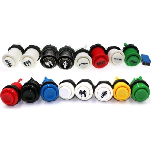50pcs Happ Style Push Button With Micro Switche Arcade Button For Arcade Cabinet Jamma Machine Parts 28mm Mounting Hole