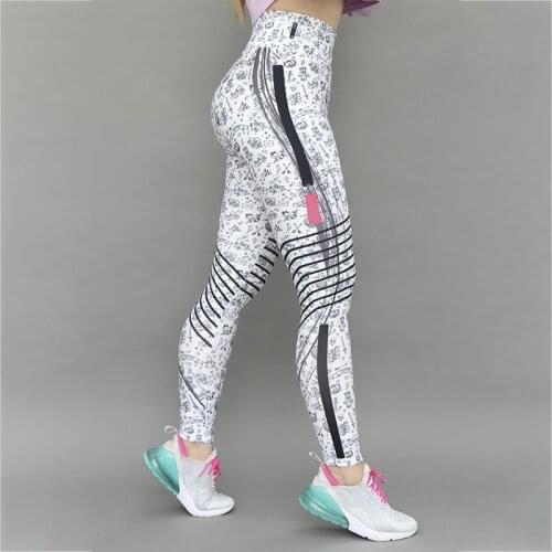 Leggings High Waist Printing Slim Hip Fitness Plus Size Pants Casual Sports Breathable Polyester 2021 New Womens Legging Women