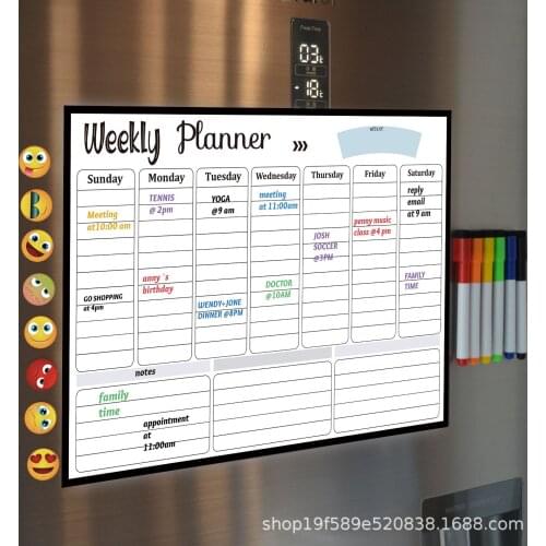 A3 Magnetic soft whiteboard magnetic calendar fridge week plan monthly calendar table can be erased home message board